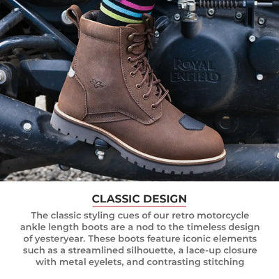 ViaTerra bronson - retro motorcycle riding boots for women have classic design