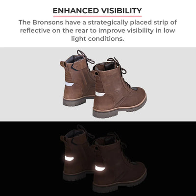 ViaTerra bronson - retro motorcycle riding boots for women have reflective straps