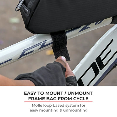 ViaTerra top tube cycling bag is easy to mount and unmount