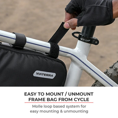 ViaTerra triangle cycling bag is easy to mount and unmount