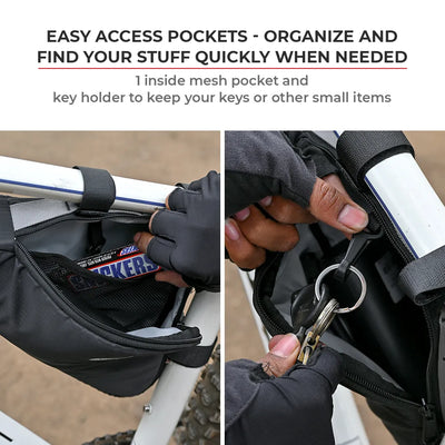 ViaTerra triangle cycling bag has easy access pockets