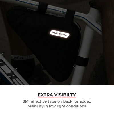 ViaTerra triangle cycling bag has 3M reflective tape