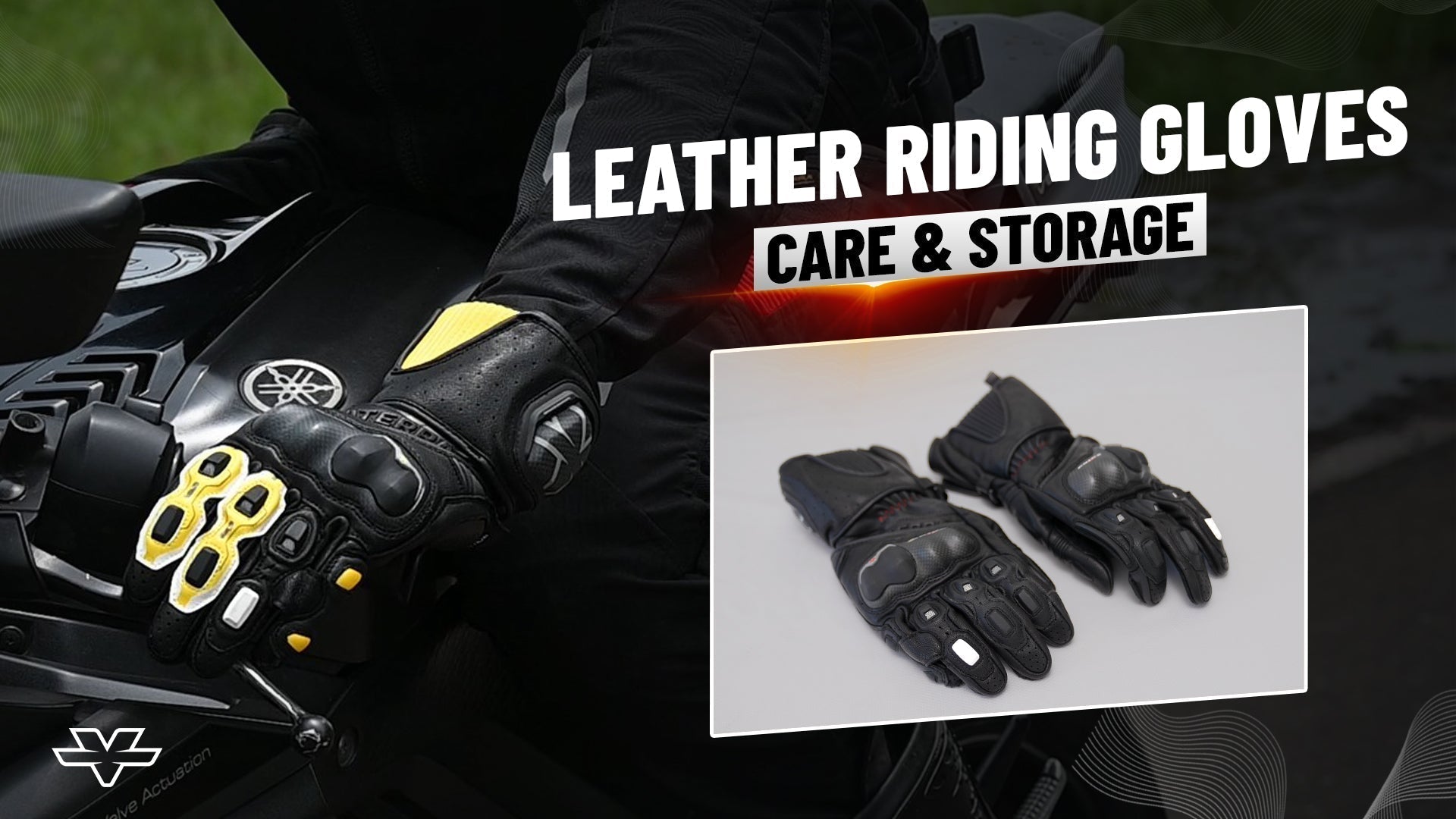 Leather motorcycle gloves