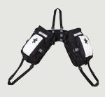 Saddlebag - 1 No. Black protective gear with straps on a white background