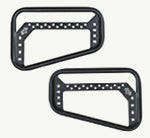 KTM Enduro 390 Saddlebag Trapezium - 1 set (Left + Right) Two black plastic frames with a grid pattern on a white background
