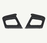 Top bracket - 1 set (L+R)
 Two black plastic components on a white background