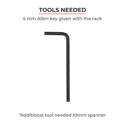 4 mm Allen key tool needed for installation