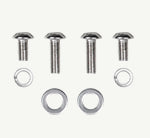 All necessary fasteners (refer to installation manual) Set of metal screws and washers on a white background
