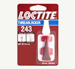 Loctite 243 threadlocker (0.5ml pack) included Loctite threadlocker 243 packaging on a white background