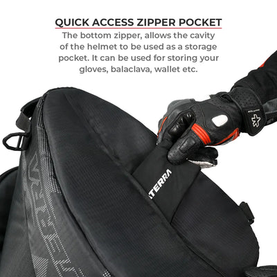 ViaTerra Essentials ADV Helmet Bag have quick access zipper pocket