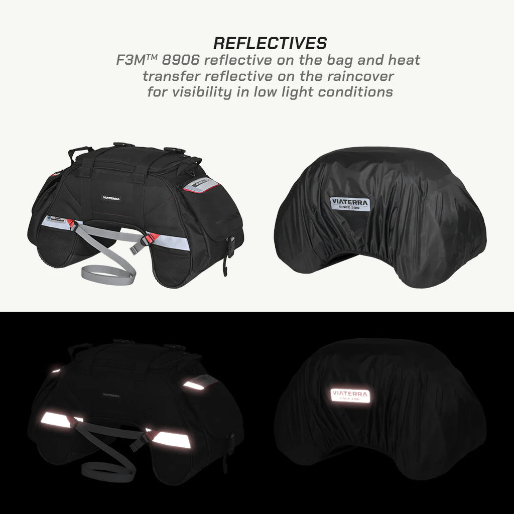 color_common ViaTerra claw mini - 100% waterproof motorcycle tailbag with 3M 8906 reflective tape