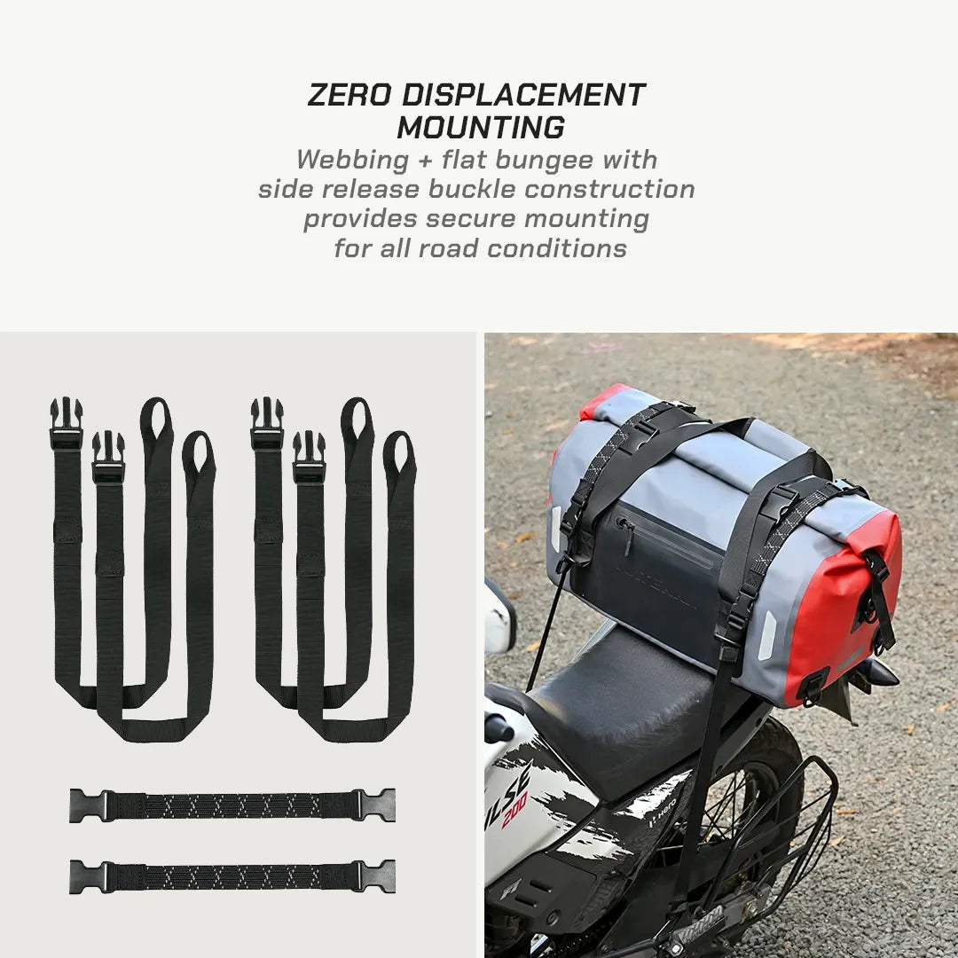 color_common ViaTerra drybag 55l - 100% waterproof motorcycle tailbag with zero displacement mounting