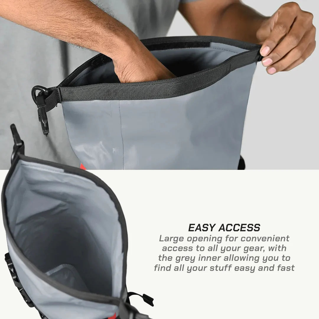 color_common ViaTerra drybag 8l - 100% waterproof motorcycle tailbag large opening for easy access