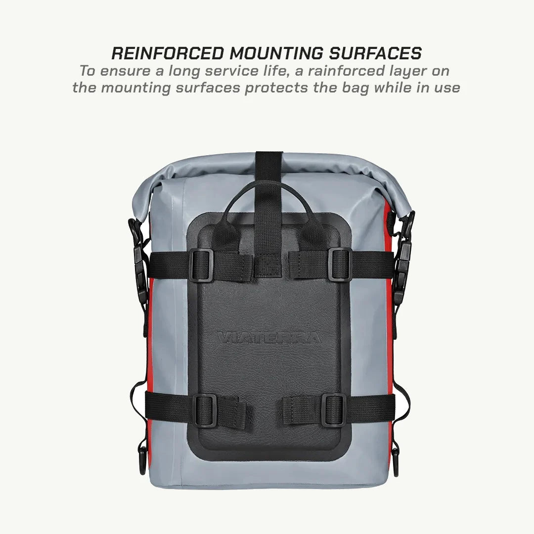 color_common ViaTerra drybag 8l - 100% waterproof motorcycle tailbag has reinforced mounting surface