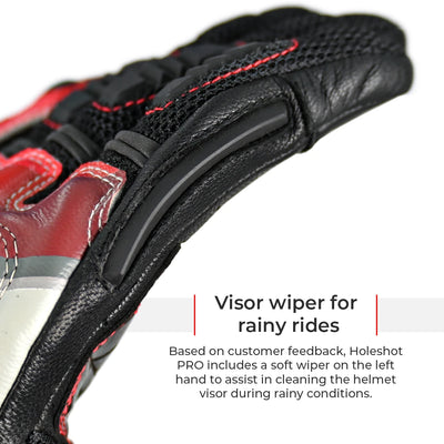 Holeshot Pro Hybrid Gloves have visor wiper