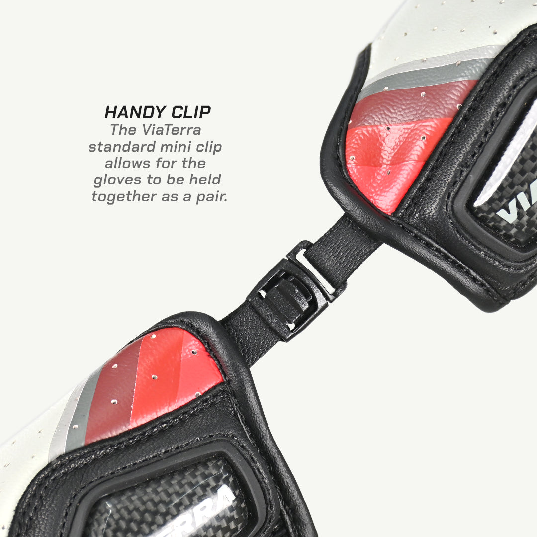 color_common Motorcycle gloves with a handy clip on a white background