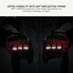 color_common Gloves with reflective piping on a dark background