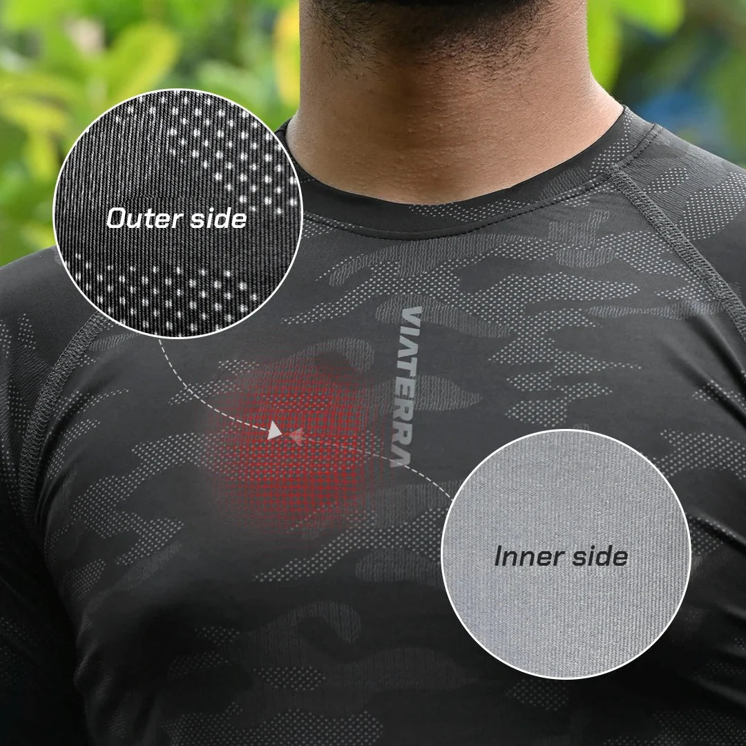 color_grey ViaTerra 2nd SKIN BASE LAYER - GREY CAMO
