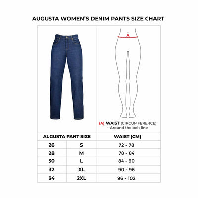 ViaTerra augusta – daily riding jeans for women size chart