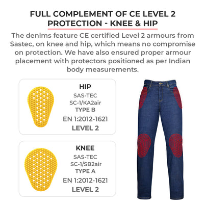 ViaTerra augusta – daily riding jeans for women have type b, CE level 2 protection - knee and hip