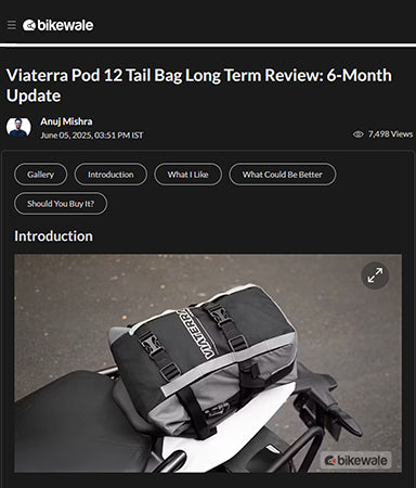 BikeWale Reviews ViaTerra Pod 12 Tail Bag