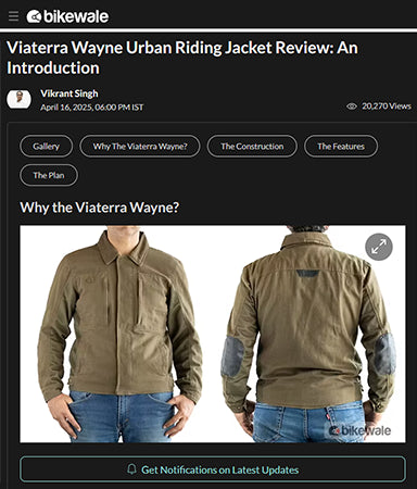 BikeWale Reviews ViaTerra Wayne Commuter Jacket