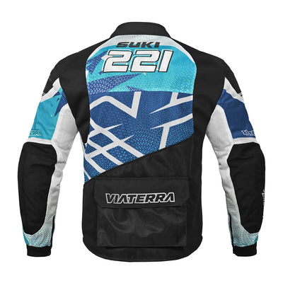 ViaTerra corbett custom color - off road trail riding jacket (back-blue)