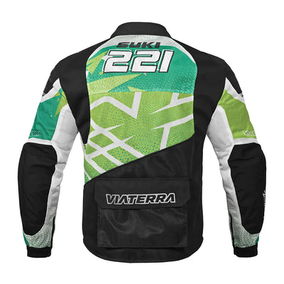 ViaTerra corbett custom color - off road trail riding jacket (back-green)