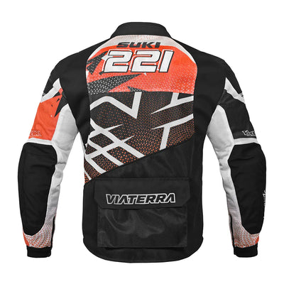 ViaTerra corbett custom color - off road trail riding jacket (back-orange and black)