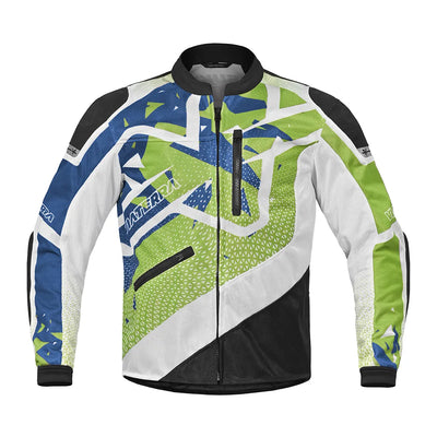 ViaTerra corbett custom color - off road trail riding jacket (front-green and blue)