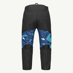 color_common Black pants with blue pattern on a white background