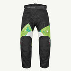 color_common Black pants with green and white design on a white background
