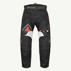 color_common Black motocross pants with red and white accents on a white background