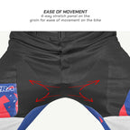 color_common Motorcycle pants with 4-way stretch panel on the groin area, featuring a brand logo.