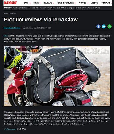 ViaTerra Claw Put to Use: A No-Frills Soft Luggage That Gets Touring Right, Says OverDrive