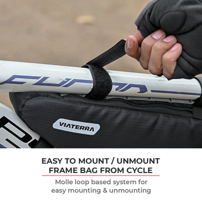 ViaTerra cycling frame bag is easy to mount and unmount