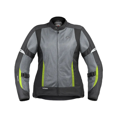 ViaTerra ellis – women's street mesh riding jacket (grey-green) front
