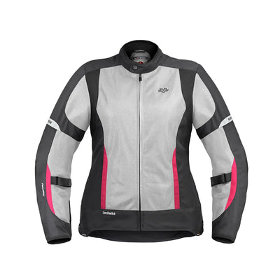 ViaTerra ellis – women's street mesh riding jacket (white-pink) front