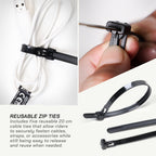 Essential Cable Ties Reusable Zip Ties