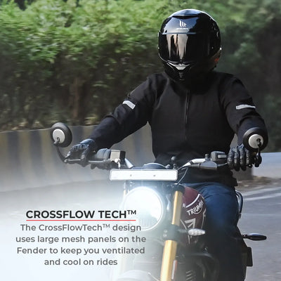 ViaTerra fender – urban mesh riding jacket with base layer has crossflow tech
