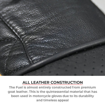 ViaTerra fuel - retro classic leather motorcycle gloves have all leather construction