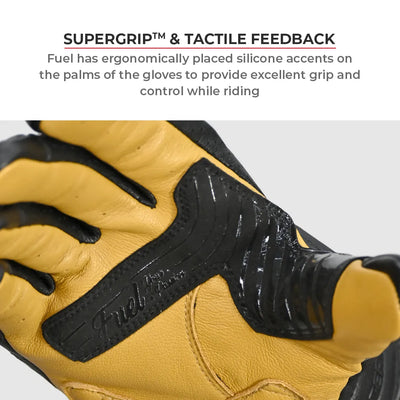ViaTerra fuel - retro classic leather motorcycle gloves have super grip and tactile feedback 