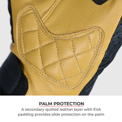 ViaTerra fuel - retro classic leather motorcycle gloves have palm protection