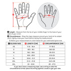 color_common Hand measurement chart for glove sizing with clear instructions and size chart.