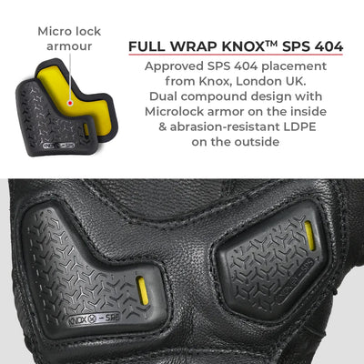 GRID MK3-Full Gauntlet Gloves have full wrap Knox SPS 404