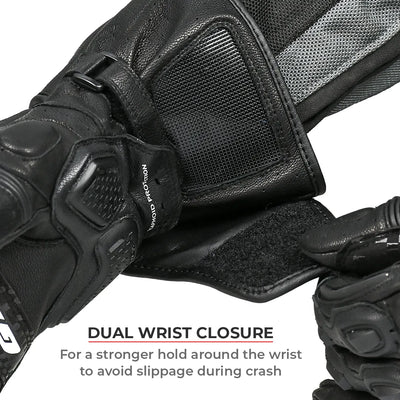 Grid MK3-Full Gauntlet Gloves have dual wrist closure