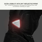 color_common Black glove with 3M reflective piping on the external facing Ulnar side, enhancing visibility at night.
