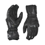 Color_Black ViaTerra grid – full gauntlet motorcycle riding gloves (front-back)
