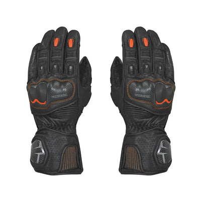ViaTerra grid – full gauntlet motorcycle riding gloves (orange)