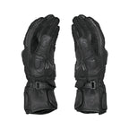 Color_Black ViaTerra grid – full gauntlet motorcycle riding gloves (front)